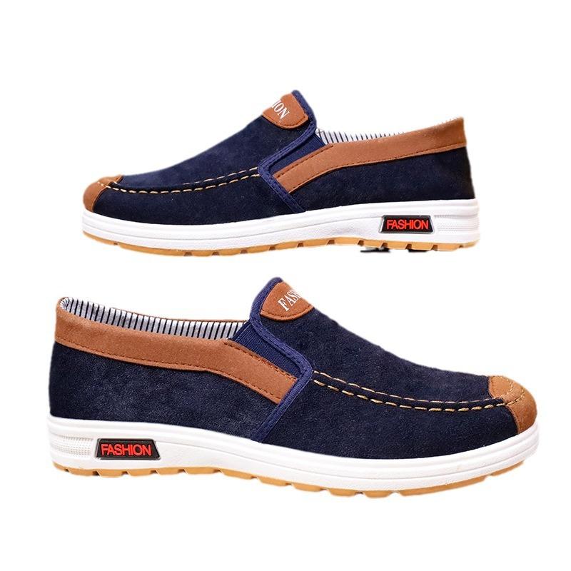 Men's Low-top Canvas Shoes Old ******* Cloth Shoes S**t Sole Non-slip and Wear-resistant ****** and Autumn Canvas Shoes Middle-aged and Elderly Fat