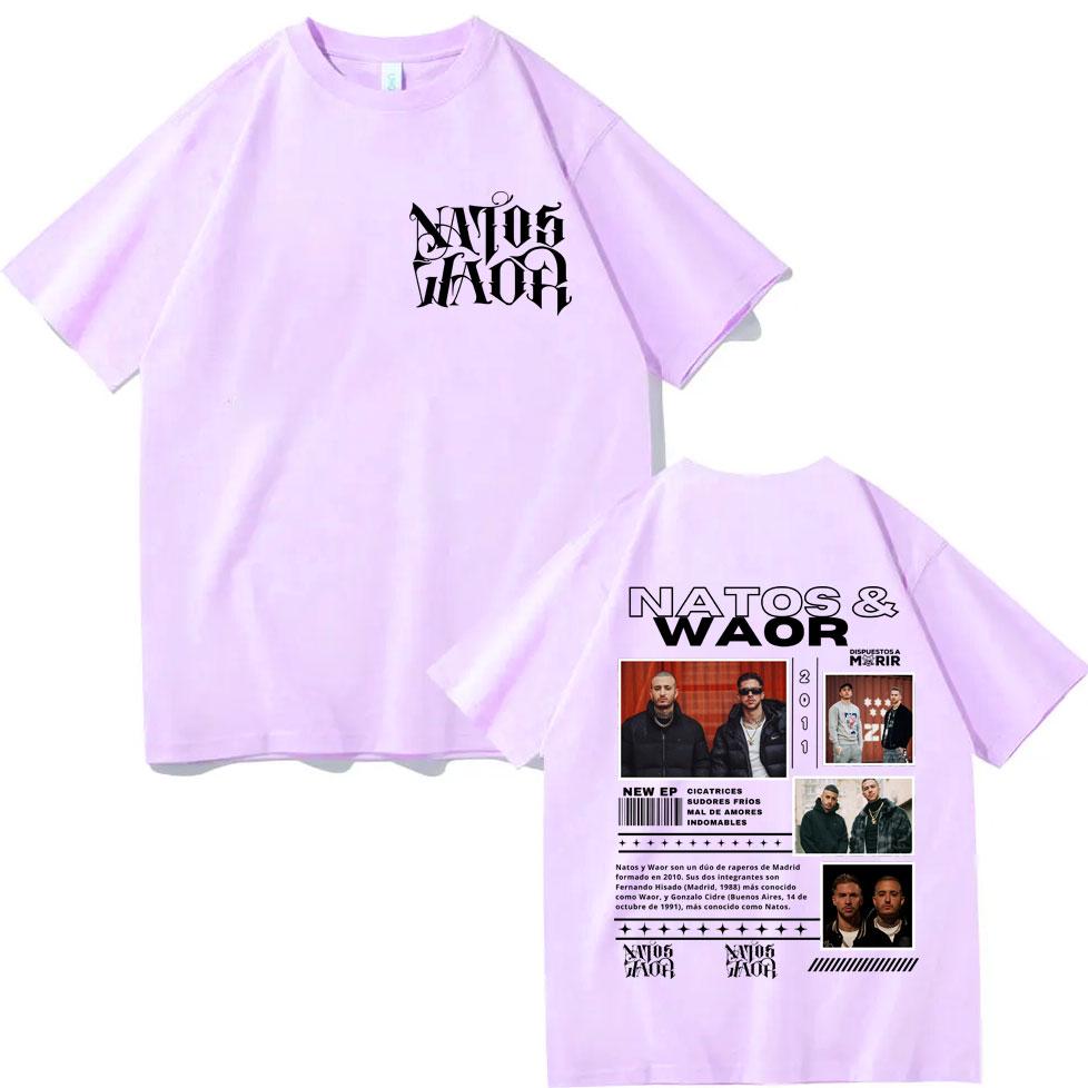 Rapper NATOS WAOR Tour 2025 Grafik T-Shirts Herren Damen Hip Hop Vintage Oversized T-Shirt Lässige Mode Kurzarm T-Shirts