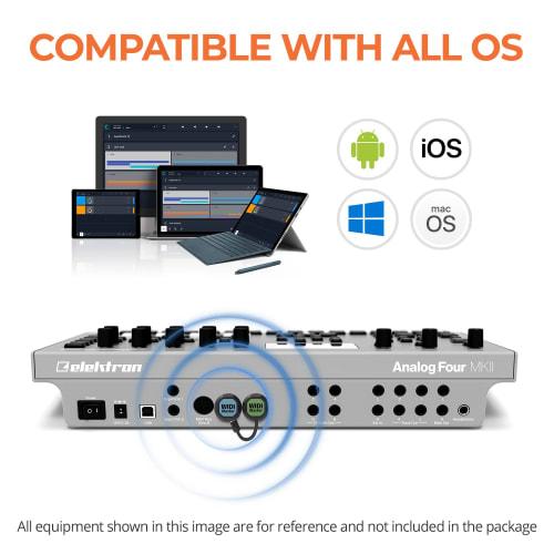 CME WIDI Master, Wireless MIDI Ultra-Low Latency Bluetooth 5.0 MIDI DIN 5 Adapter with MIDI Thru and Merge, Synthesizer EWI Keytar Guitar Pedal Digita