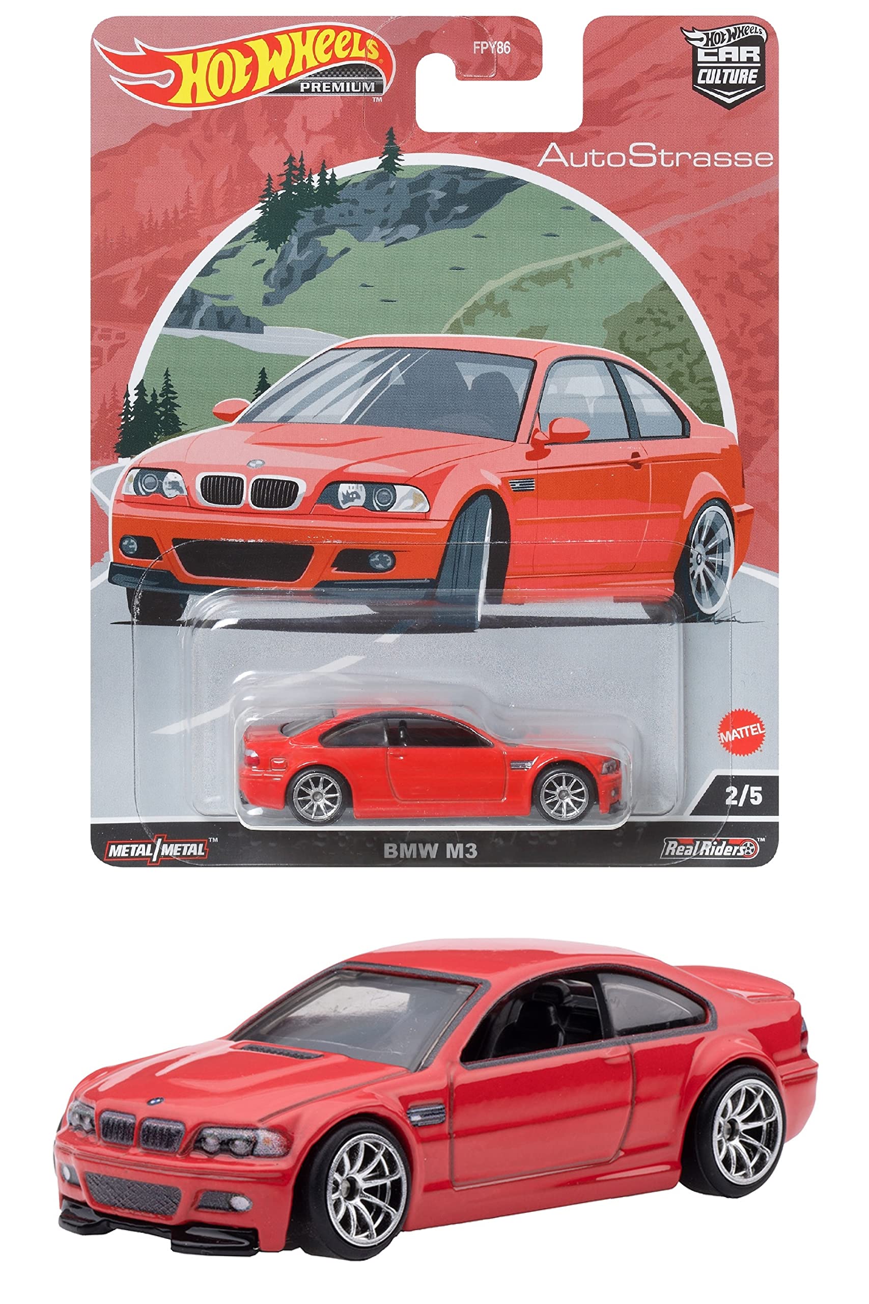 

Hot Wheels Car Culture Auto Strasse - BMW M3 (E46) [3 года и старше] HCK19 Красный