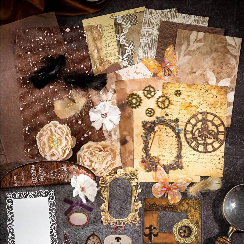 Ins Style Vintage Art Theme Itabag Decor Stickers, 30pcs Large Capacity, Journal Diary Album DIY Collage Material