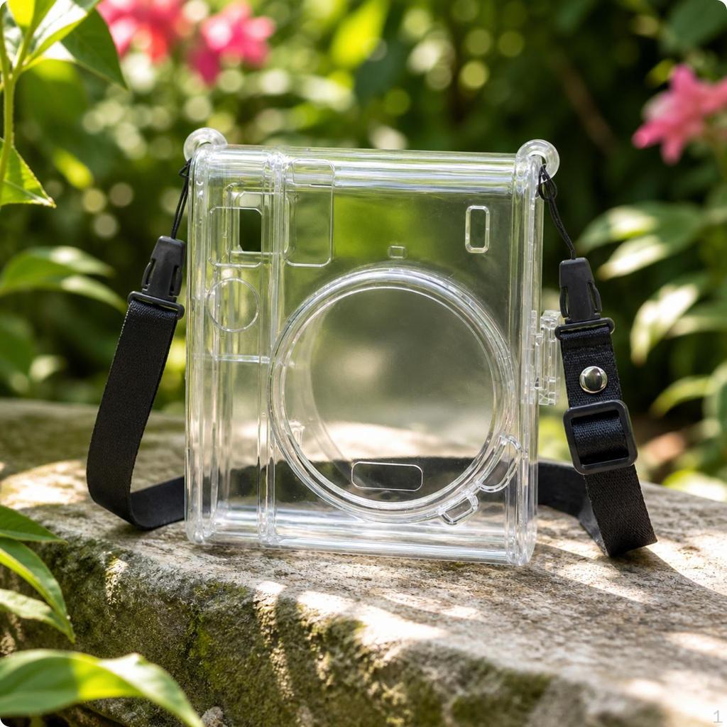 Transparent Clear Camera Case with Strap | Rigid Secure Body, Instant Case, for Travel