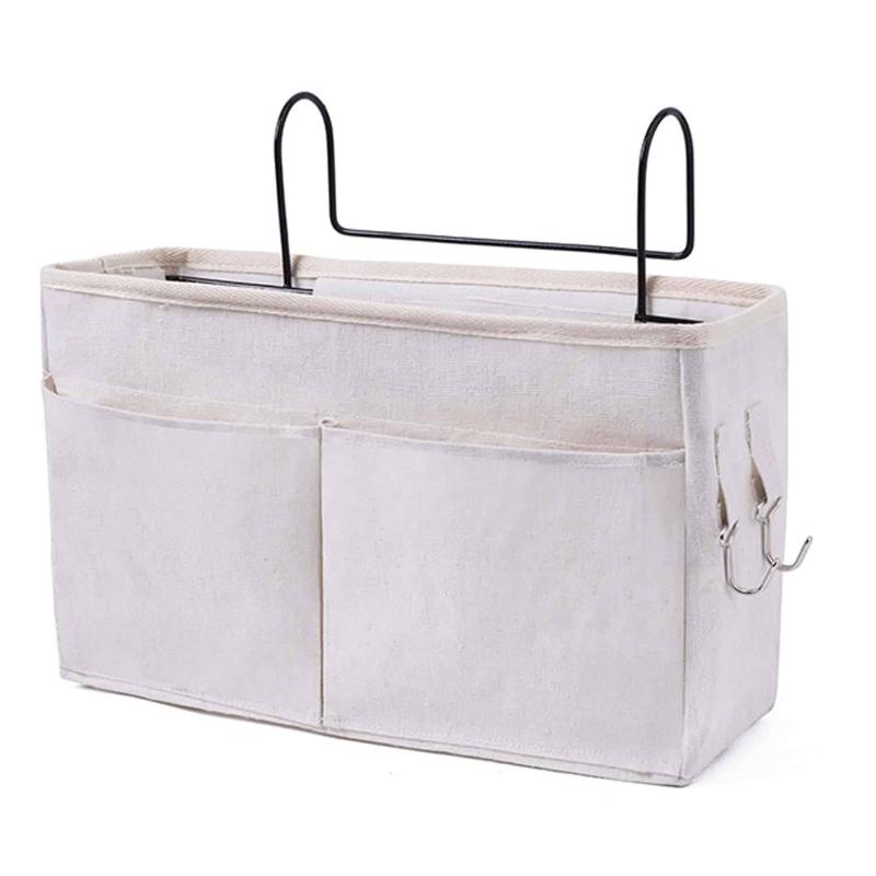 

1 шт. Прикроватная настольная полка Офисные канцелярские товары Книги Подвесная сумка для хранения белый