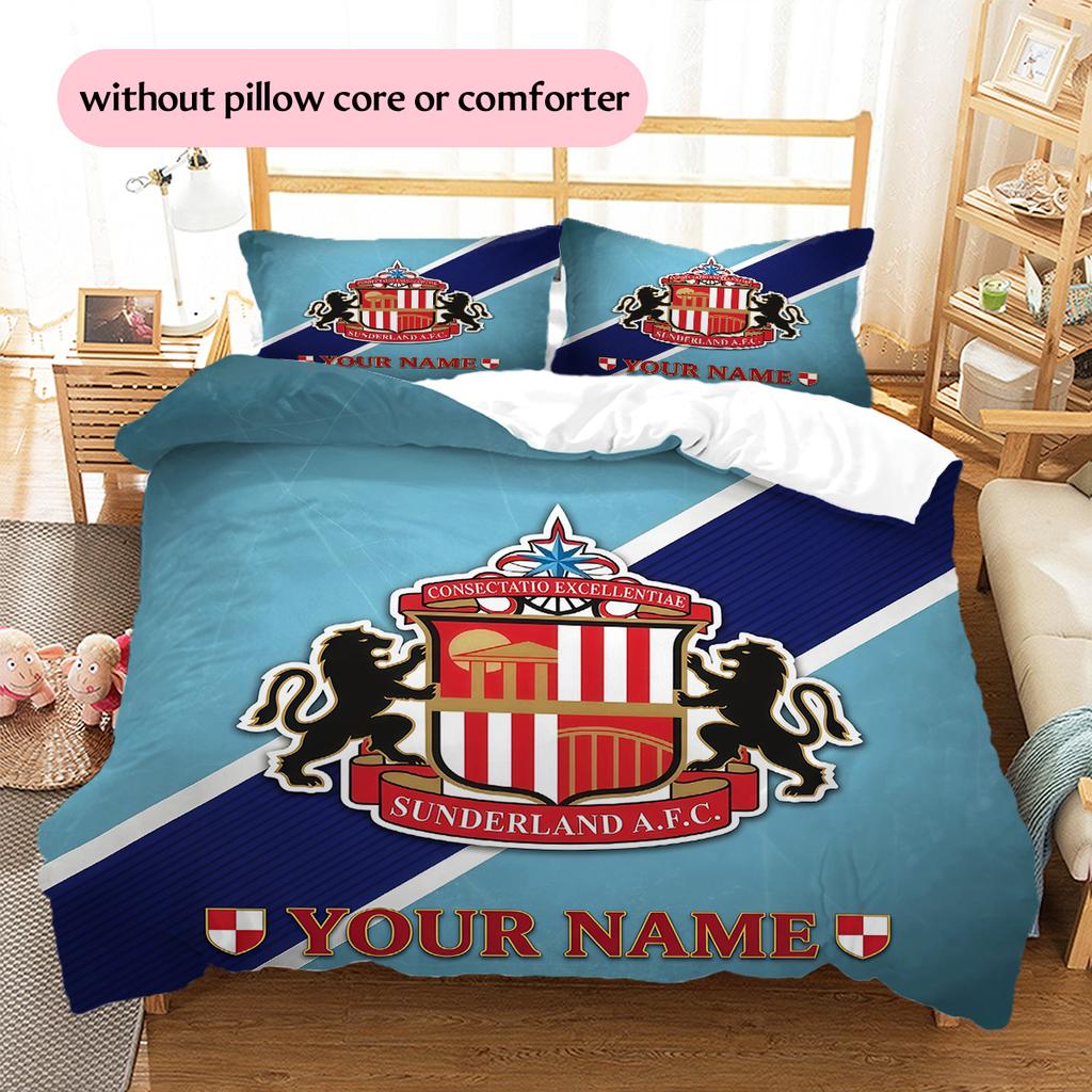Custom Name Sunderland AFC2 Pattern Bedding Quilt Set Home Decoration Gift (1 * duvet cover + 2 * pillowcase without core)