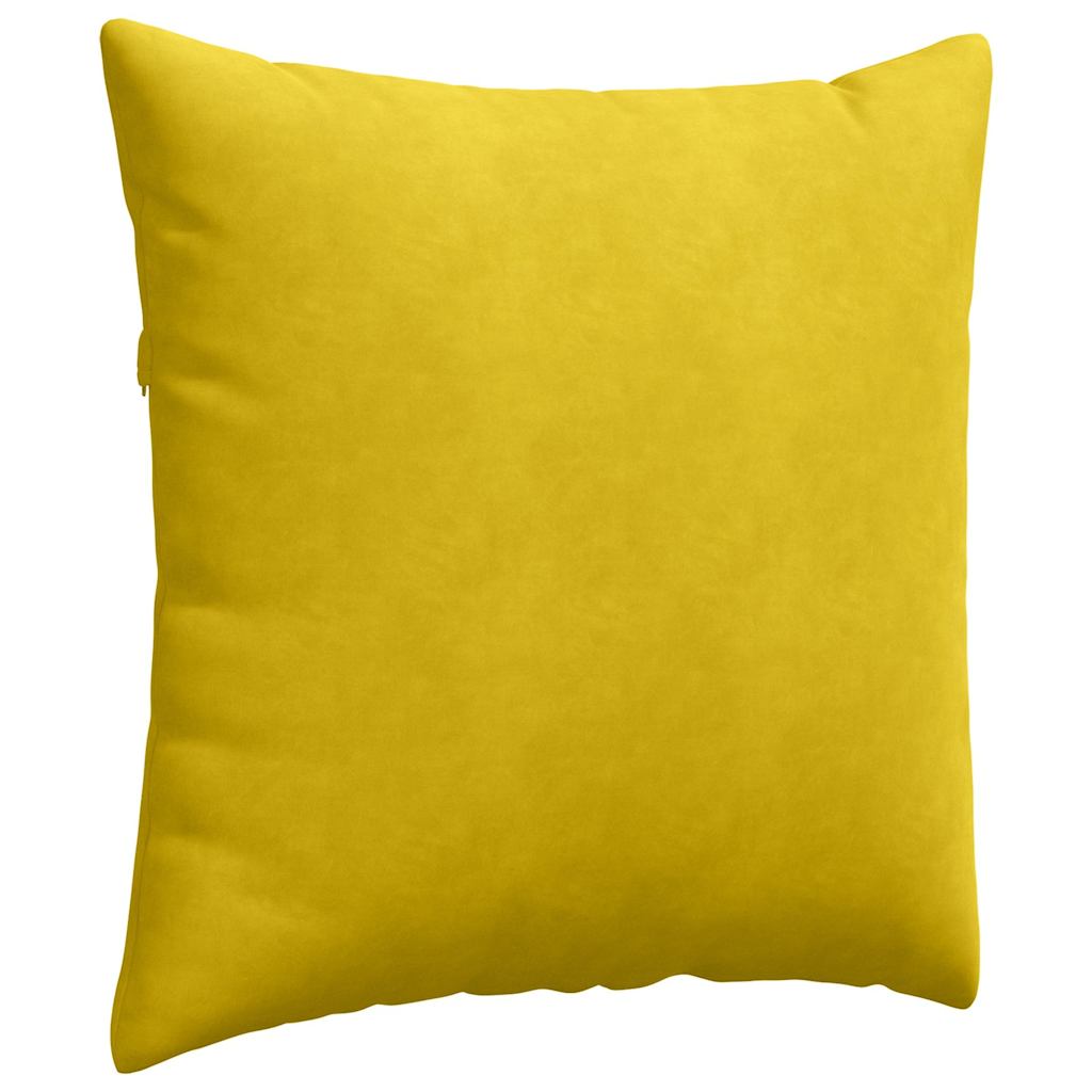 Sofa Cushions 2 pcs Yellow 60 x 60 cm Cord Fabric