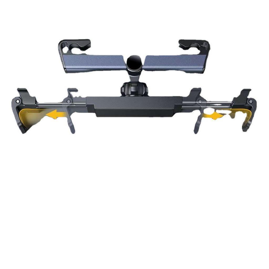 Rotating Telescopic Car Headrest Phone & Tablet Holder with Back Pillow for Rear Seat Entertainment