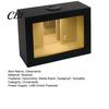 Gaming Desk Display Ornament Wooden LED Picture Frame Night Light, Mirror Illusion Infinite Tunnel Tabletop Lamp, Matte Black Dustproof Dust-proof