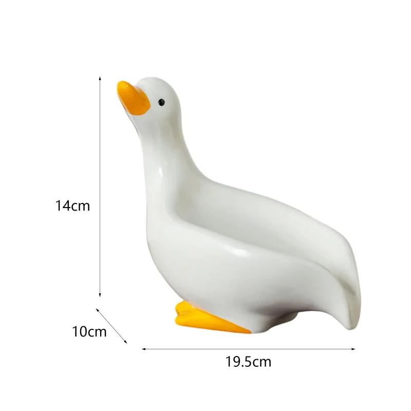 Ceramic Duck-Shaped Soap Dish with Self-Draining Design  for Shower Bathroom Kitchen Tub Sink Tray