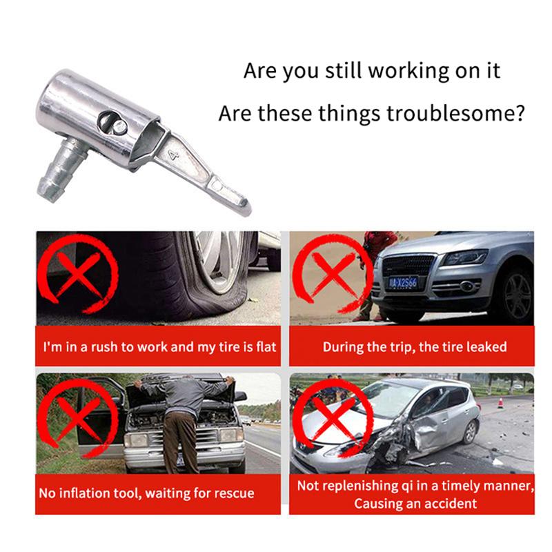 Portable Inflatable Pump For Car Tire Air Chuck Compressor Tire Inflator Tire Chuck With Barb Connector For Hose Repair
