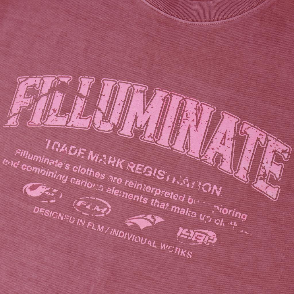 FILLUMINATE Damaged Graphic Pigment T-Shirt - Wine