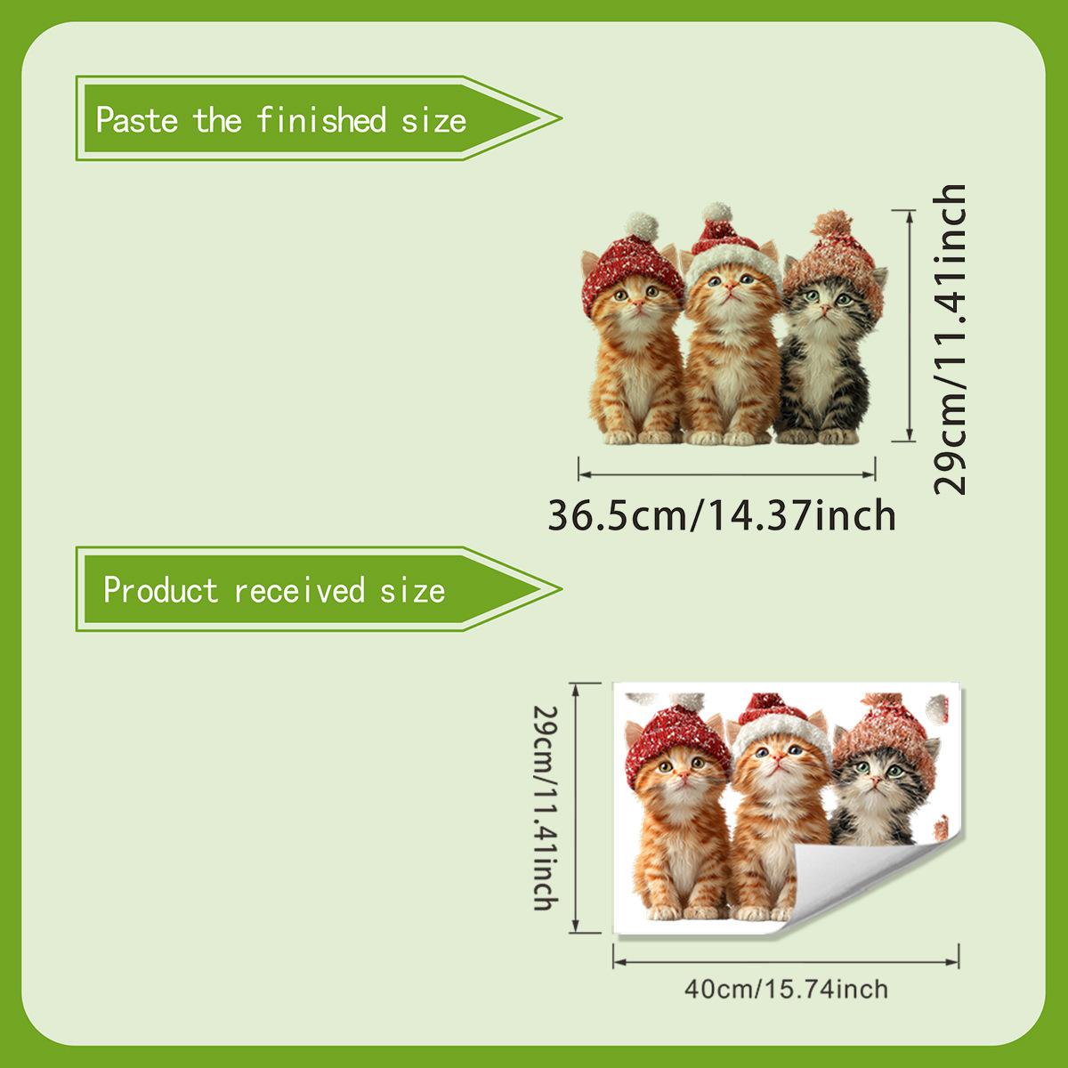 

Рождественский котенок Наклейки на стену Наклейки на стену Рождественское украшение комнаты Наклейки на стену 30*40cm