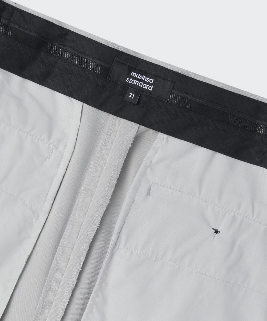 MUSINSA STANDARD Semi-Wide Hidden Banding Slacks [Light Gray]