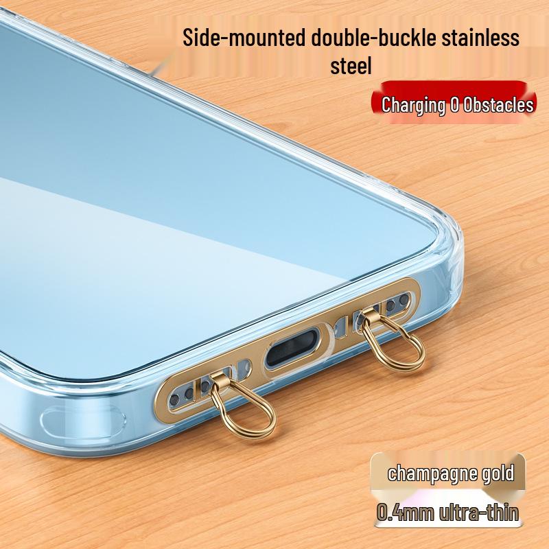 Stainless Steel Mobile Lanyard Chain with Double Buckle Clip