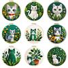 DIY Wollfilz Malset Katze 20x20cm Rahmen Nadel Wollmalerei Stickset Für Erwachsene Handarbeit Heimdekoration Einfache Bastelarbeiten