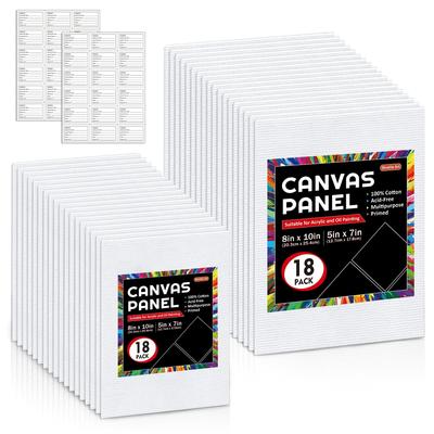 Shuttle Art Canvas Boards Set of 36 Bold 18 Pieces for Each Suitable for and Oil Includes 36 Thick Art Classes Canvases, Size, 100% Cotton, Acrylic,