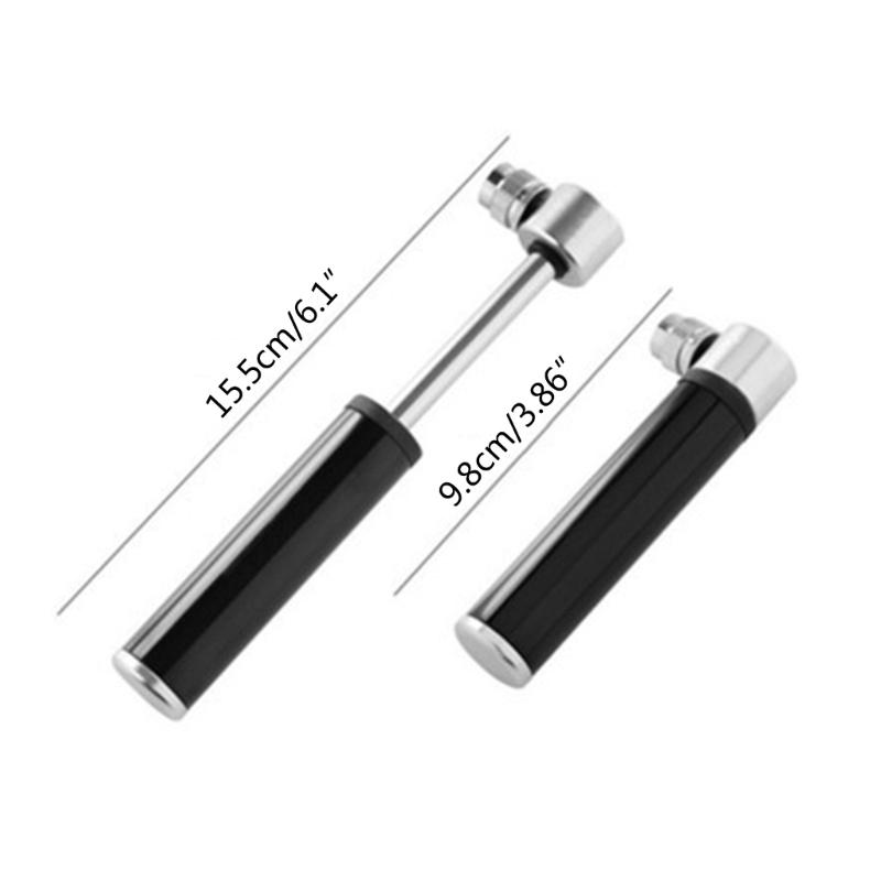 Aluminum-Alloy Mini Bike Tire Pump Portable 120PSI Bicycles Pump Balls Pump with Needle Fits Presta and Schrader Valves