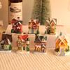 [PLUM]Decorations Village House Decor Xmas Lantern Decorative Resin House Collectible Buildings Figurine With LED Light
