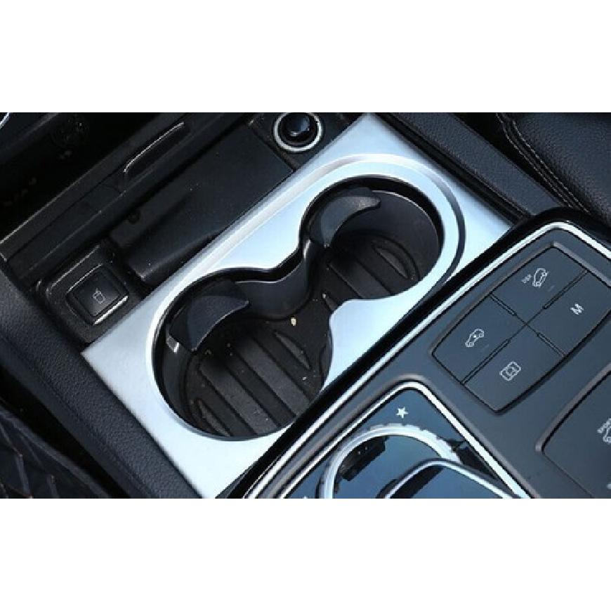 For Benz GLE GLS 2016- Matte Silver Center Console Water Cup Holder Panel 1X