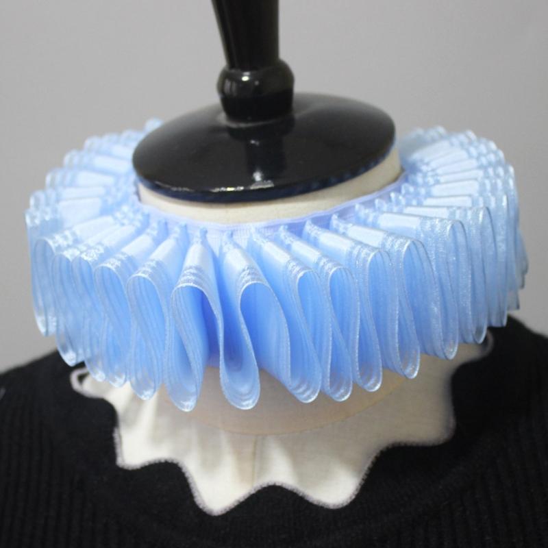 Renaissance Neck Ruffle Collar Cape Retro Tulle Ruffled Collar Clown Layered Victorian Ruffle Collar