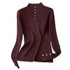 Women's Autumn Winter High Neck Rivet Sweater - Warm Long Sleeve Knit Pullover