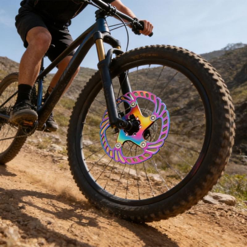 140/160/180/203mm 6 Hole Disc Brake Rotors Aluminum Alloy Floating Brake Rotors for Road Bike and Mountain Bike Part