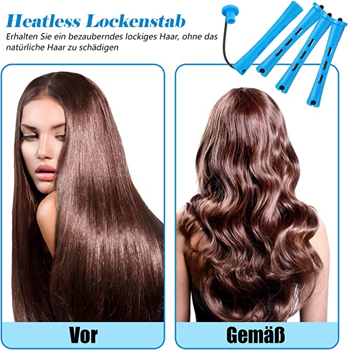 60 Stück Lockenwickler, lang, kurz, gewellt, lockig, Friseur, tragbar, für den Heimsalon, Haarstyling-Tools für Frauen und Mädchen
