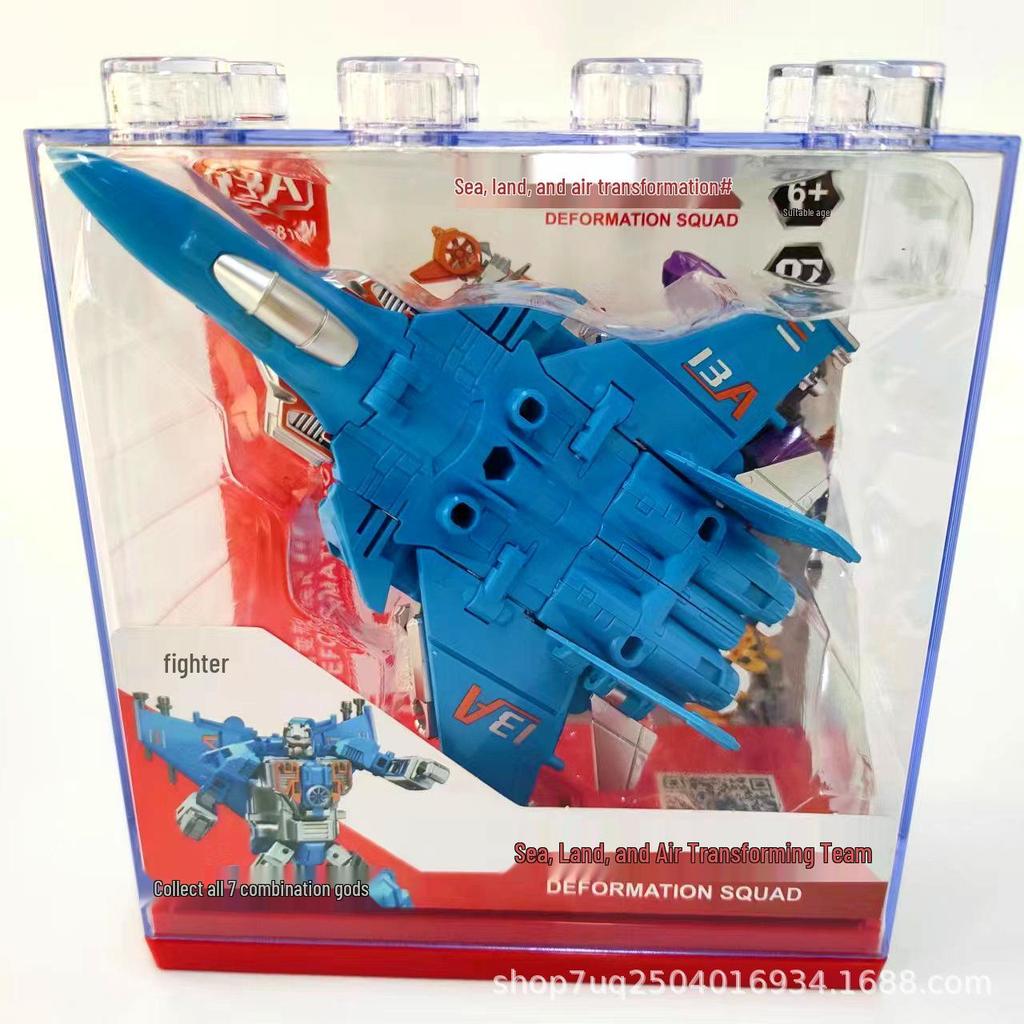 Children's 6-in-1 Police Car Transformers: Assembled Robot & Tank Toy Set