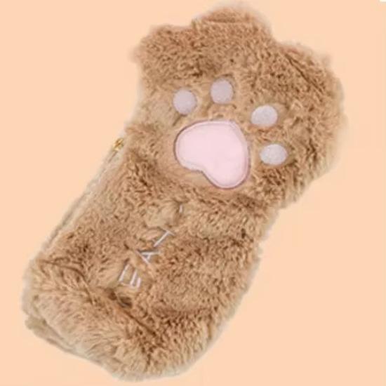 1 Pz Stile Autunno/Inverno Carino Zampa di Gatto Pelosa Astuccio di Peluche Kawaii Cancelleria per Studenti Borsa per Penne Forniture per il Rientro a Scuola per Ragazze