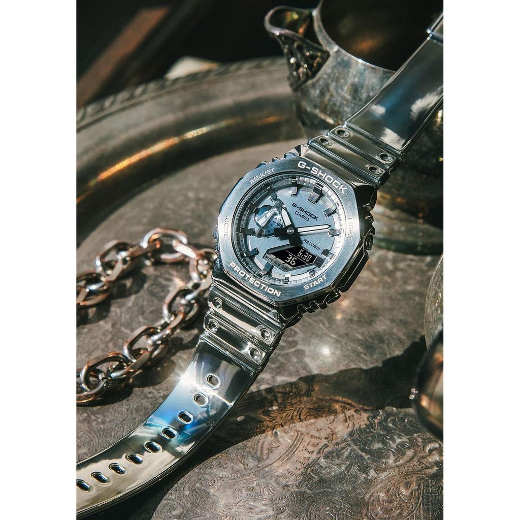 Casio G-SHOCK Herrenuhr, Fine Metallic Serie, GM-2100YM-8AJF, Silber, japanische Version