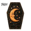 Spooky Fireplace Accents Vintage Halloween Wooden Table Decoration, Rustic Black Cat Ghost Skeleton Pumpkin Decorations Desktop Block Sign for