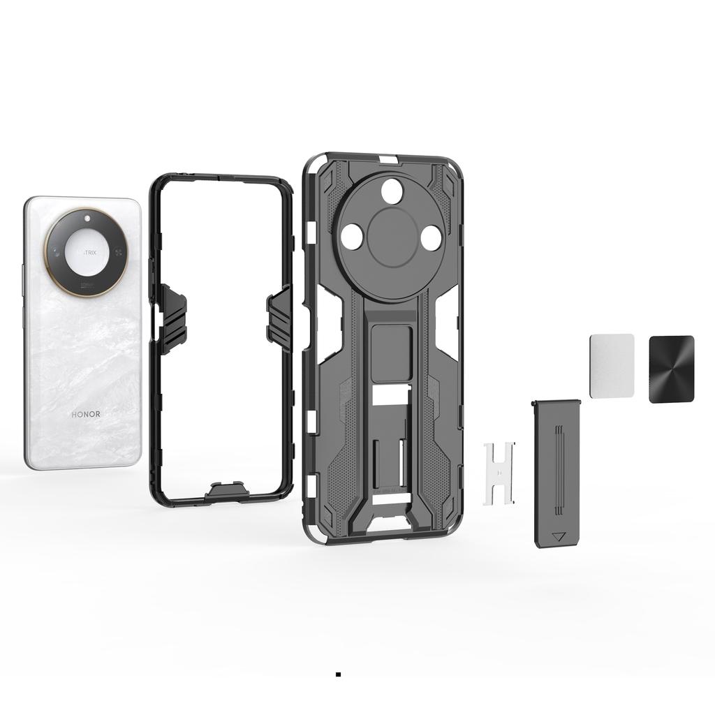 For Honor X60 5G Case PC+TPU Shockproof Phone Cover with Kickstand