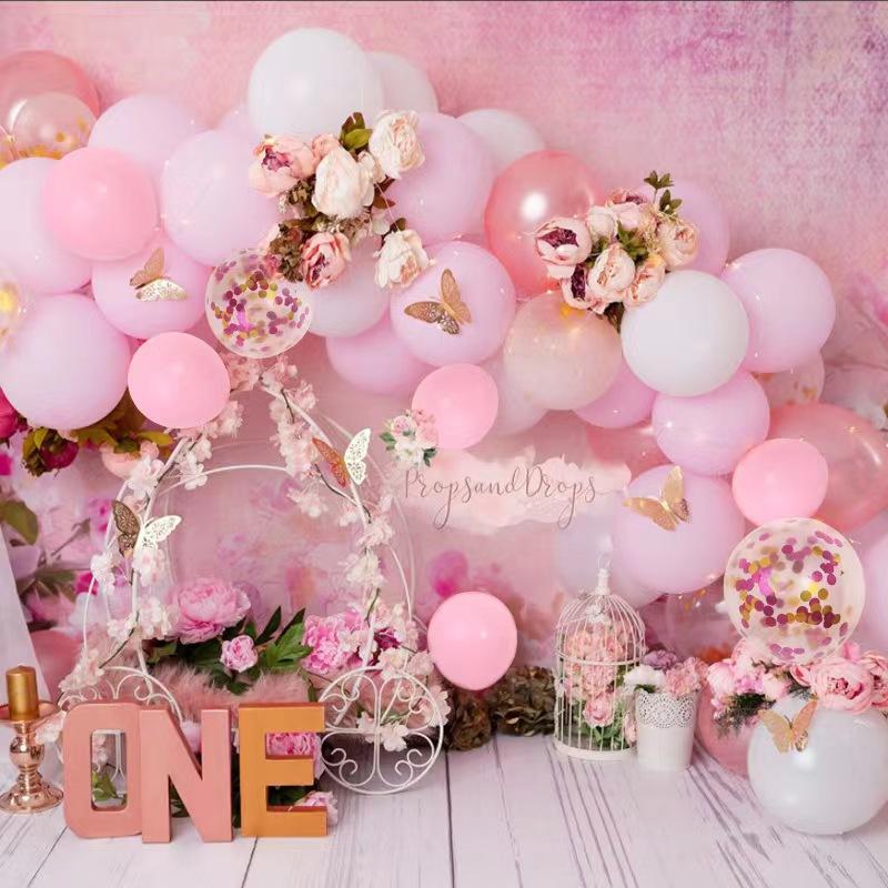 Pink Balloon Chain Set, Birthday Party Supplies Latex Balloon Set, Wedding Decoration Arrangement