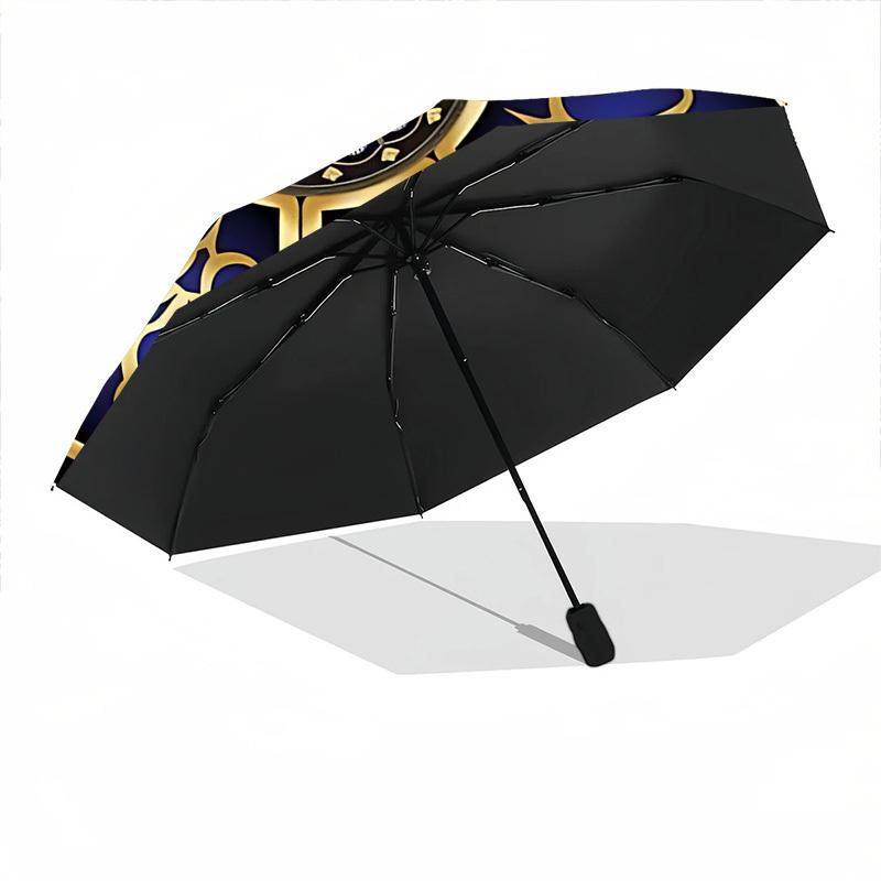 1pc Ornate Mandala Automatic Folding Umbrella - Design, Durable Iron Frame for Travel, Outdoor, Beach Fashion Accessory a0920065
