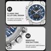 Naviforce Men Dual Time Watch Quartz Movement LCD Digital Chronograph Luminous Hands Stainless Steel Strap Waterproof Men Watch NF9278