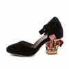 Fashion Fashion Flower Spring/summer Sandals Hollow High Heels Golden Velvet Round Toe Women Pumps Shoes Large Size 34-43 Women Sandals