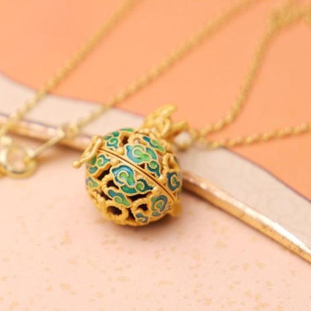 Hollow out DIY Trinkets Accessories Luxury Jewelry DIY Making Charms Enamel Box Necklace  Girls