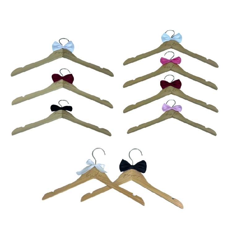 2 Pezzi Gruccia MultiFunzionale in Legno per Matrimonio Gancio Antipolvere Porta Abiti per Occasioni Formali Abito da Sposa e Abito da Sposo