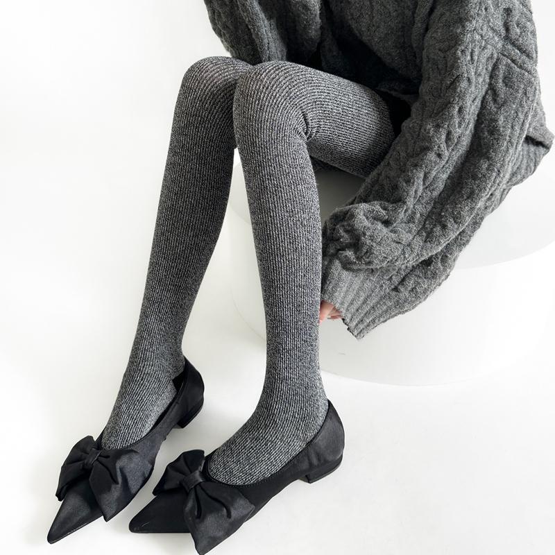 6 Colors Winter Pantyhose Women Fashion Korean Style Wool Catton Warmer Tights Slim Leg Stretch Bottom Thigh Stockings Girls