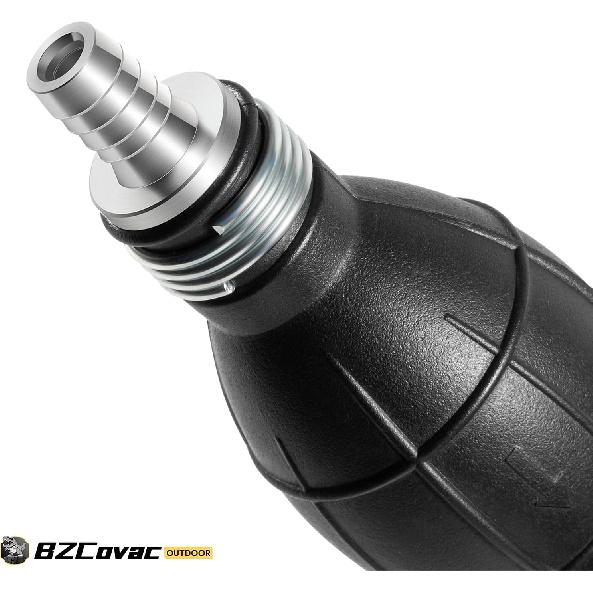 3/8" Fuel Line Assembly, 6FT Nylon Braided Marine Fuel Hose with Primer Bulb and Stainless Clamps, Universal Fuel Line Kit for Outboard Boat Motor,