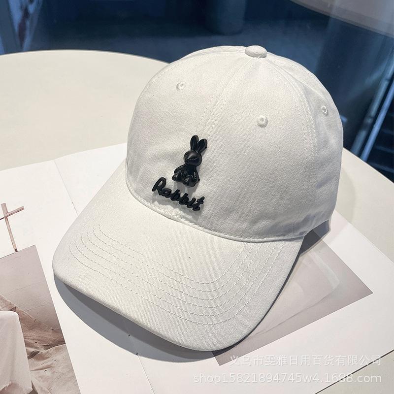 

Бейсбольная кепка Bunny Label, детская корейская спортивная кепка с мягким верхом, солнцезащитная кепка, универсальная кепка для студентов на весну и осень Adjustable белый