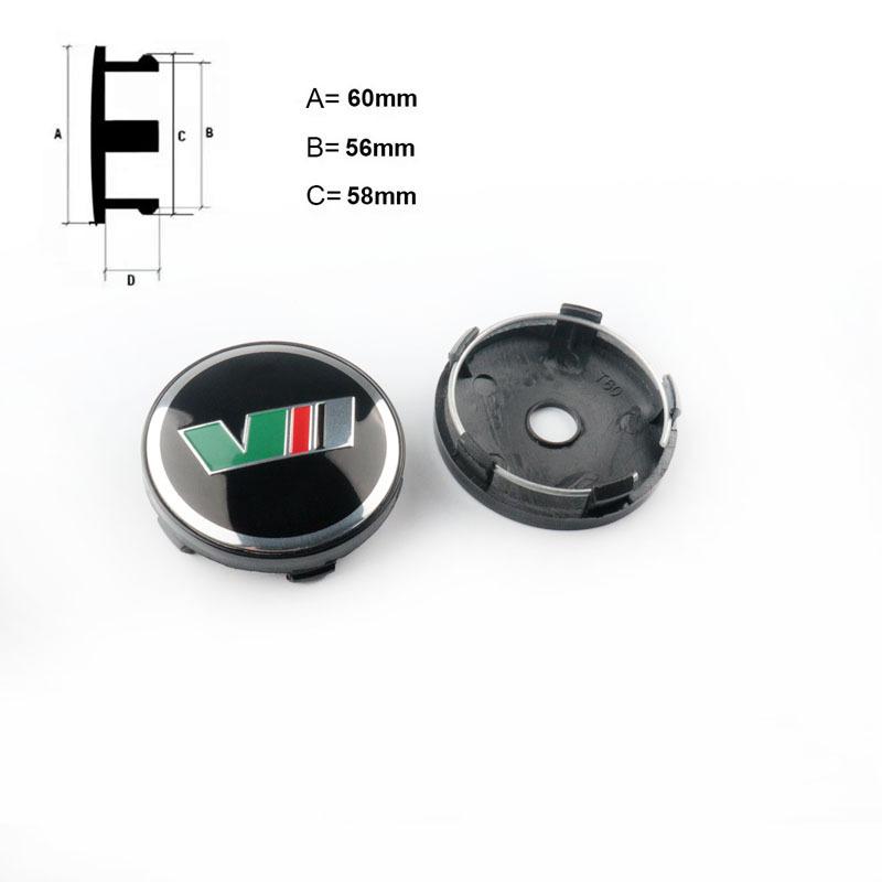 BYCP2 4pcs 56mm 60mm Car Wheel Center Caps Rims Cover Sticker Hub Caps For Skoda Octavia 1 2 3 A5 A7 Fabia VRS MK1 MK2 MK3 Accessories