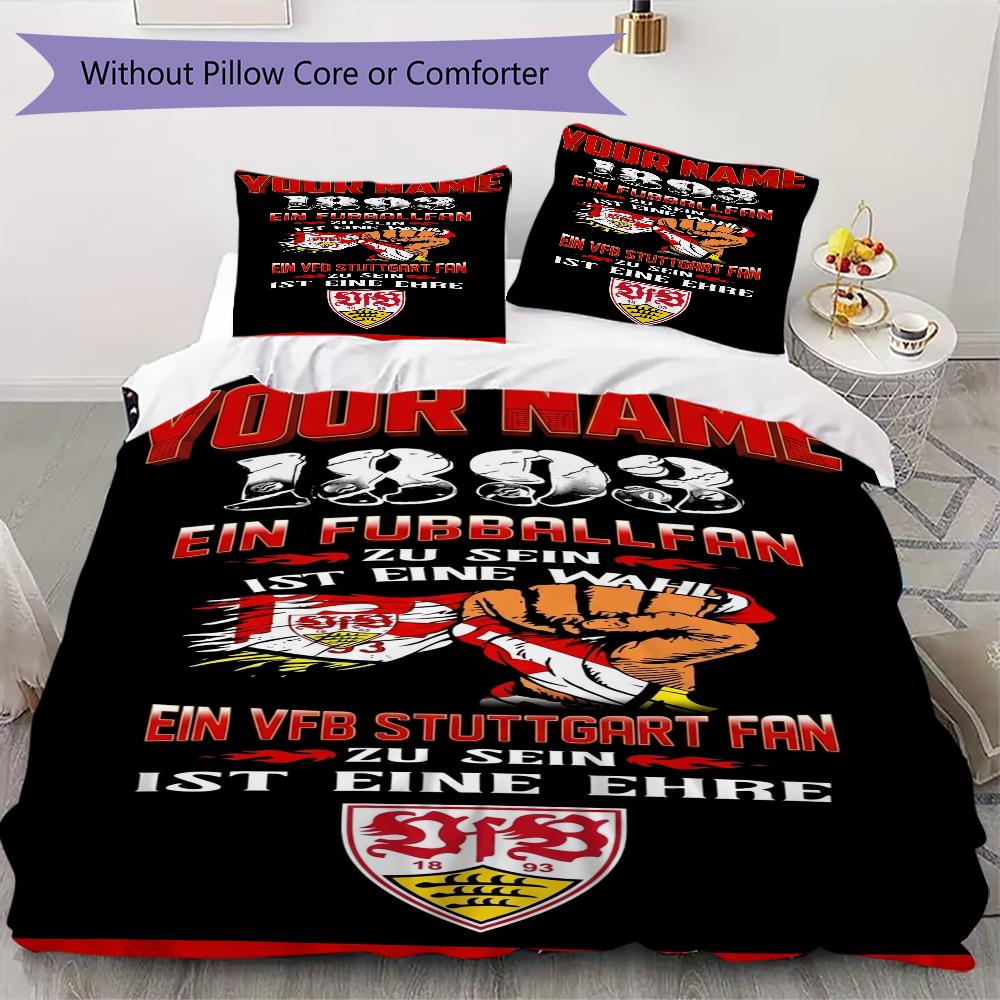 Custom Name VfB Stuttgart Bedding,Quilt Set Quilt Cover Pillowcase Home Birthday Gift(1 * Duvet Cover + 2 * Pillowcase, Without Core)_xia