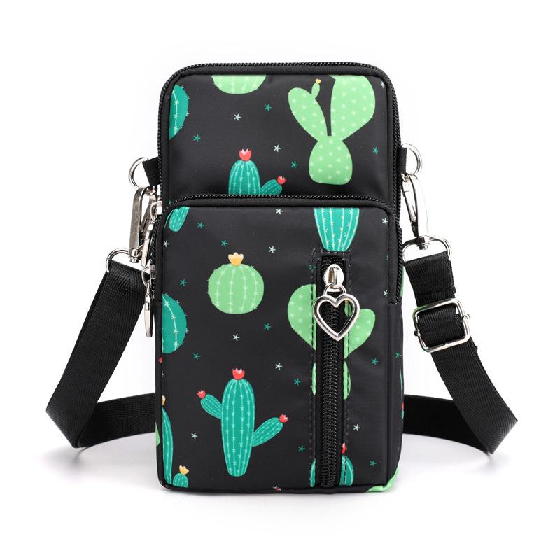 Waterproof Mobile Phone Bag Women's Mini Crossbody Bag Daily Multi-layer Zipper Purse Casual Outdoor Travel Nylon Bag