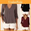 Women Casual Sexy Deep V Neck Chiffon Blouse Shirt With Slim Waist And Long Sleeves