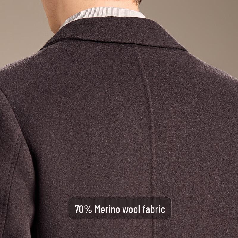 Antonio Men's 70% Wool Luxury Business Overcoat with Detachable Down Liner