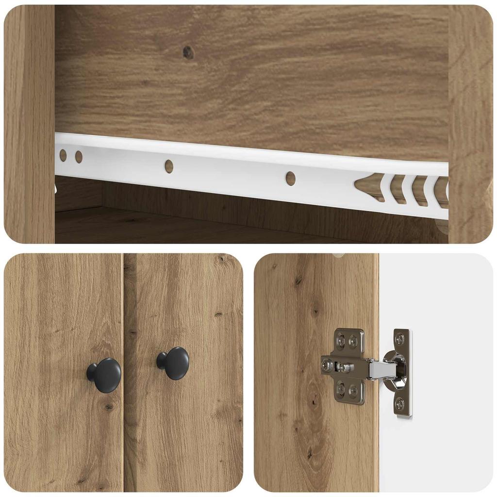 2 Piece Cabinet Set Artisan Oak Finish 34.5 x 34.5 x 90 cm