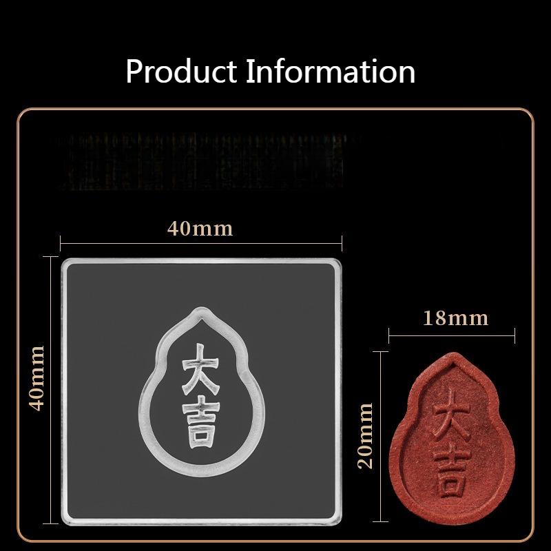 

Acrylic Incense Brand Mold/Double-sided Blessing Prosperity Longevity Joy and Wealth/DIY Handcrafted Gourd Incense Brand Tools