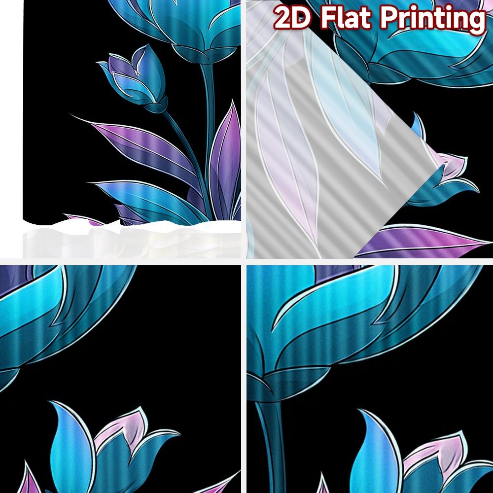 Set Of 2 Flat Printing Curtains Without Rod Glow Gradient Flower Valentine Is Day Festival Creative Versatile Durable Curtain Made Polyester