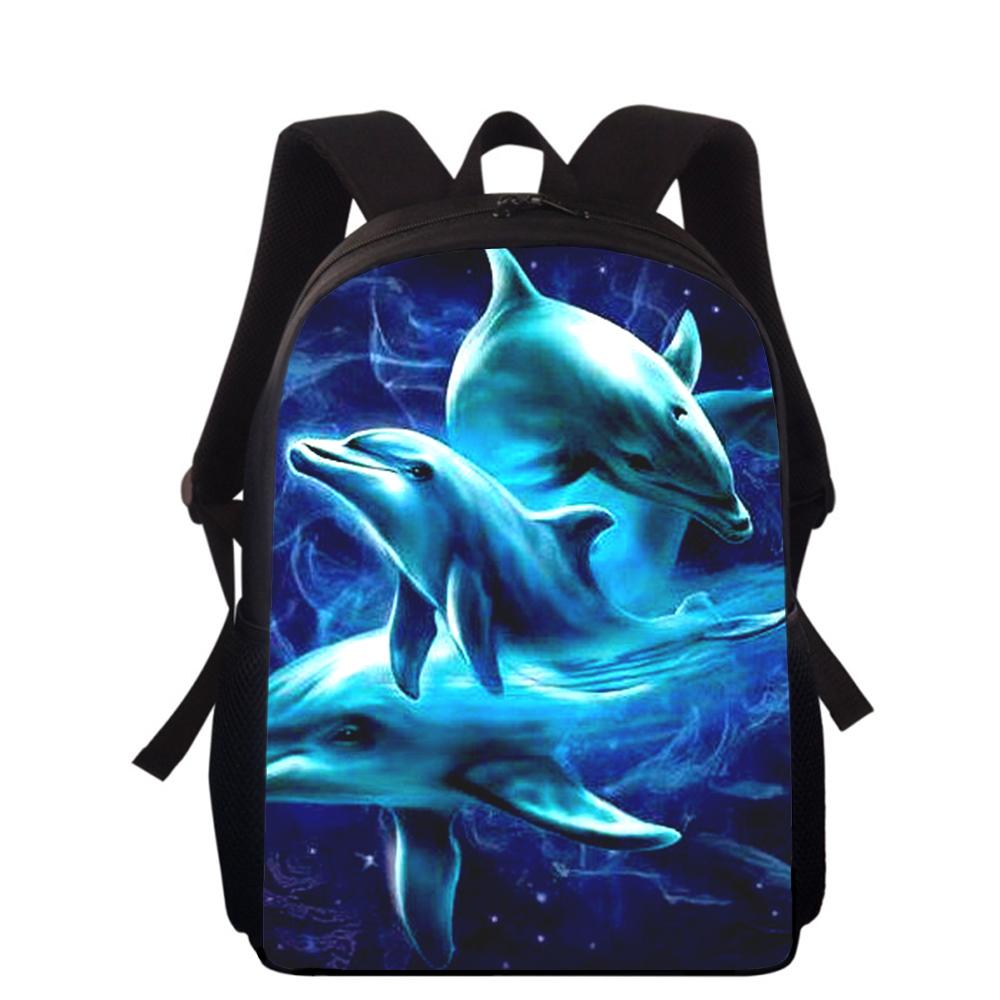Dolphin Animal 16" 3D Print Kids Backpack Primary School Bags for Boys Girls Back Pack Students School Book Bags