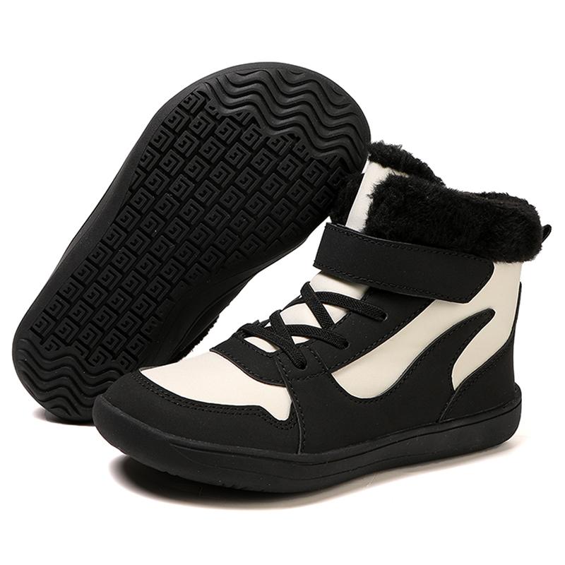 Mode 2024 Kinder-Schneestiefel mit breiter Spitze und Barfußsohle | Minimalistische Winter-Sneaker für Jungen/Mädchen | Warme Stiefel für Mädchen und Jungen, für Kleinkinder, kleine und große Kinder